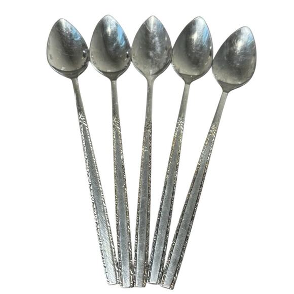 Oneida Via Roma Community Ice Tea Spoons Flatware Long Handle Stainless Vintage - Picture 1 of 7
